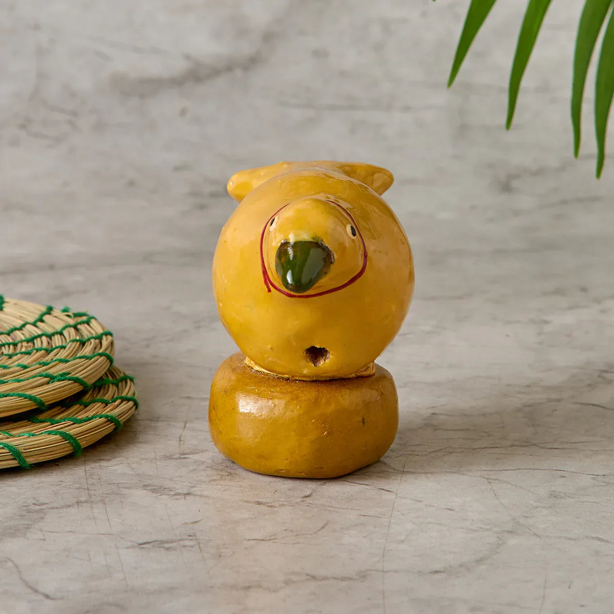 Shellac Bird Figurine with Base- Yellow – view 2
